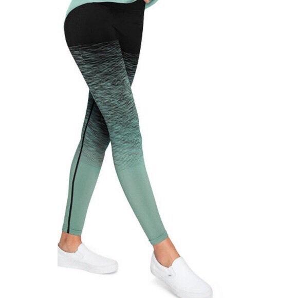 PINK Victoria's Secret Pants - VS PINK ULTIMATE OMBRÉ BLACK GREEN LEGGINGS